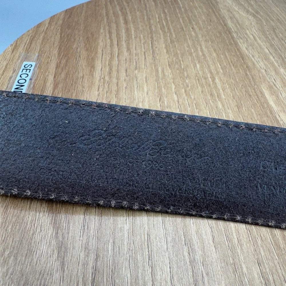 Eddie Bauer Leather Belt 38‎ Brown Pebbled Gorpcore Rugged Outdoor Classic